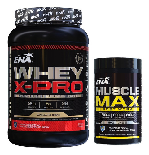 Proteina Whey X Pro Con Creatina Bcaa + Muscle Max Amino Ena