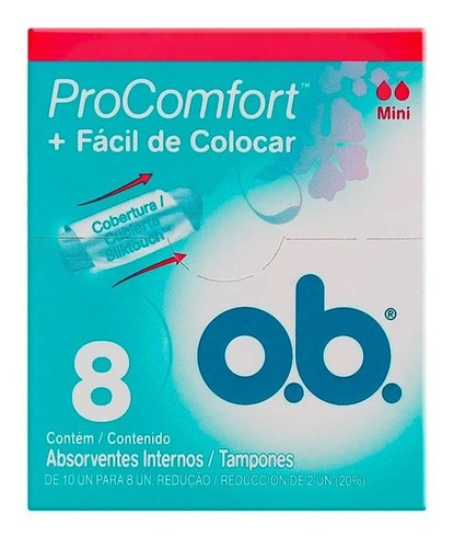 Absorvente O.b Pro Comfort Mini Com 8 Unidades