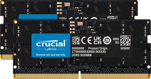 Crucial Ram 16gb Kit 2x8gb Ddr5 4800mt/s Cl40 Desktop Memory