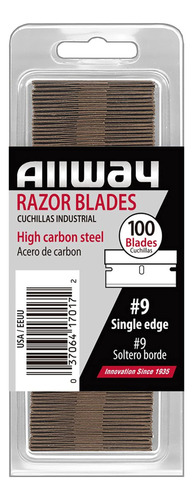 Allway Seb100vp 9 Cuchillas De Afeitar De Un Solo Filo, Paqu