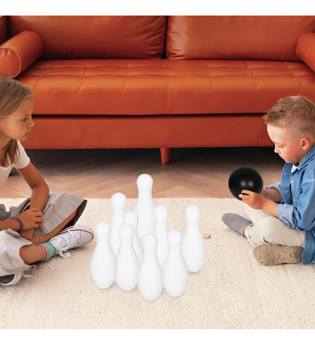 1 Juego De Bolos De Juguete Para Niños: 10 Bolos Y 2 Bolas D
