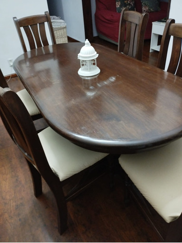 Vendo Juego De Comedor En Madera Maciza Con 6 Sillas