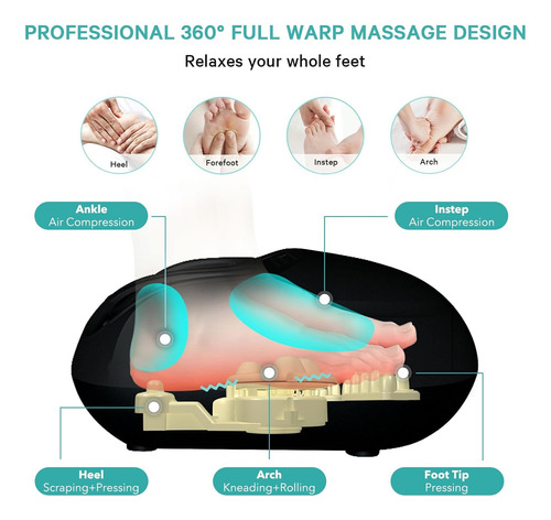 Máquina Massageadora De Pés Com Calor, Shiatsu Deep Kneading