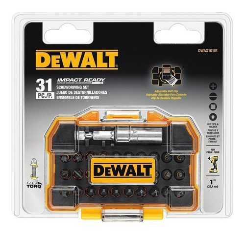 Set De 31 Puntas Impacto Destornillador Dwax101ir Dewalt