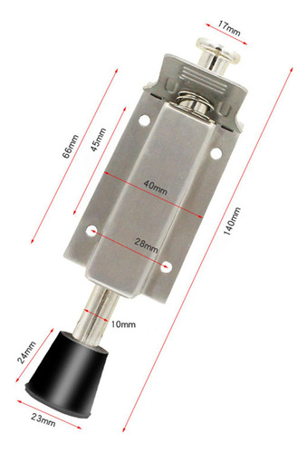 Tope De Puerta Telescópico Con Resorte Y Tornillos 14cm