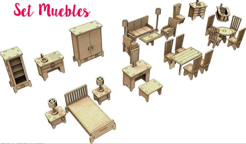 Imagen 1 de 6 de Set De Muebles Para Muñecas - 29 Piezas Ideal Mansion