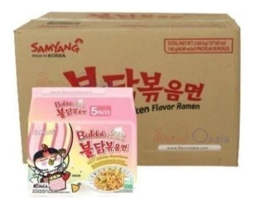 Ramen Picoso Sabor Cream Carbo Caja Con 40 Pz 140g Samyang