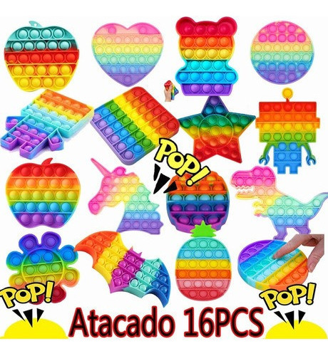 Atacado 25 Pop It Push Fidget Estilos Diferentes De Brinqued