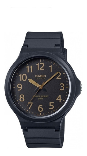 Relogio Masculino Casio Analógico Preto Dourado Mw-240