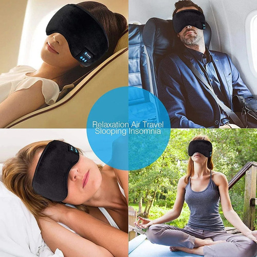 Antifaz para dormir NF-e Eye Cap con auriculares Bluetooth, color negro