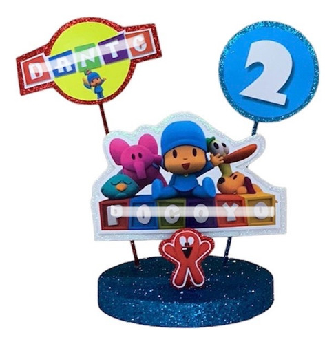 Adorno Para Torta Personalizado Con Luz De Pocoyo