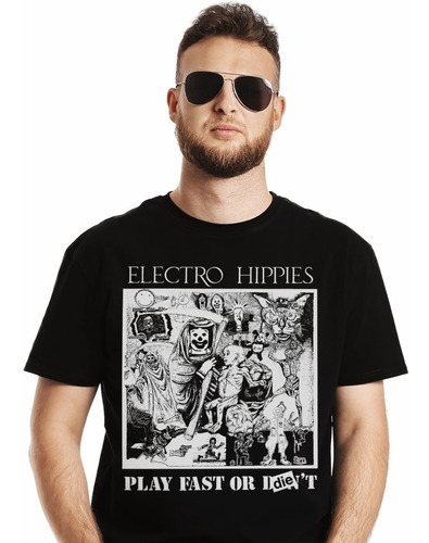 Polera Electro Hippies Play Fast Or Die Punk Impresión Direc