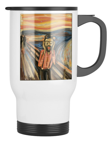 Tazon Taza Termica Parodia El Grito Hippie Con Tapa