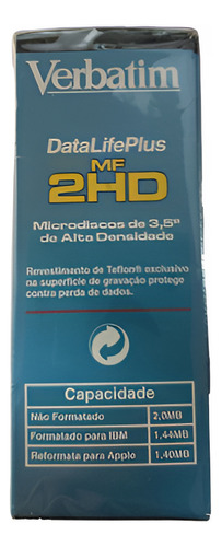 Diskette Verbatim Mf 2 Hd Caja Con 10 Pzas.