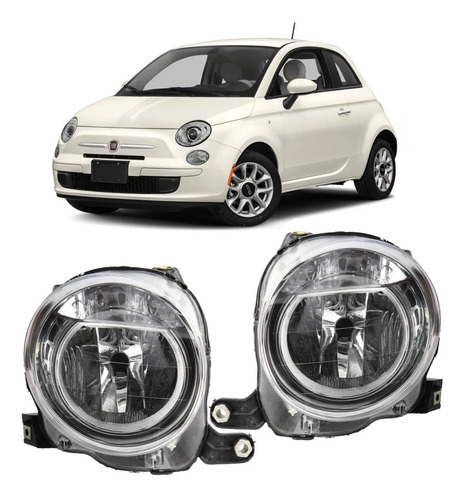 Juego De Opticas Fiat 500 2008 2009 2010 2011 Superior Baja