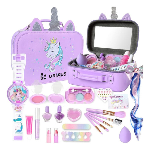 Dhoza Kids Makeup Kit Para Niña Con Bolsa De Maquillaje - Ju