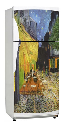 Vinilo Decorativo Heladera Van Gogh Cafe Terrace