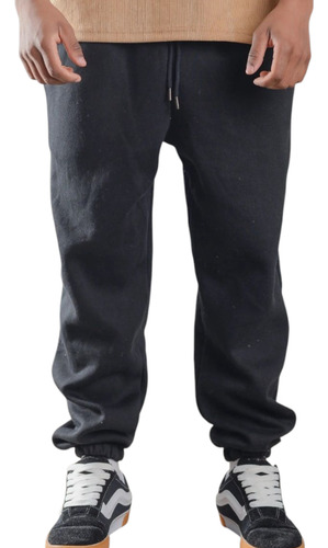 Pantalón Jogger Friza Algodón Peinado Con Puño