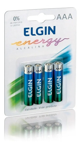 Imagem 1 de 2 de Pilha Alcalina Palito Aaa Com 4 Unidades Lr3 - 1,5v Elgin