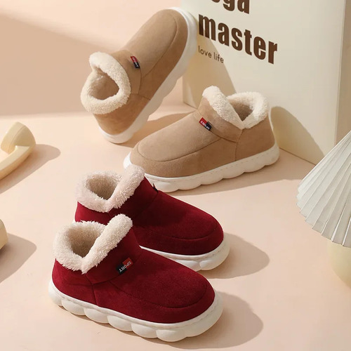 Zapatos Cálidos Sin Cordones Para El Hogar Con Forro Polar P