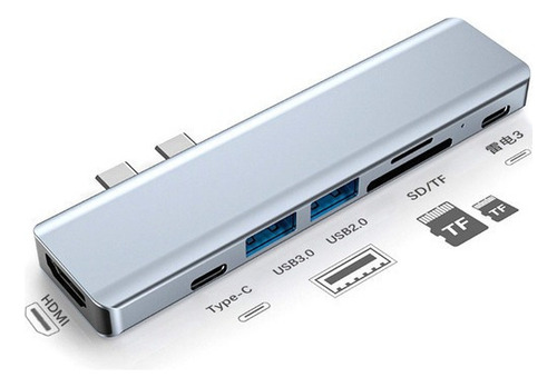 Adaptador Hdmi Thunderbolt 4k Usb 3.0 Mosible-c Hub Gris