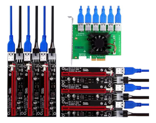 Extensor Pcie Riser Pci-e De 1 A 6 Tarjetas Elevadoras Pci E