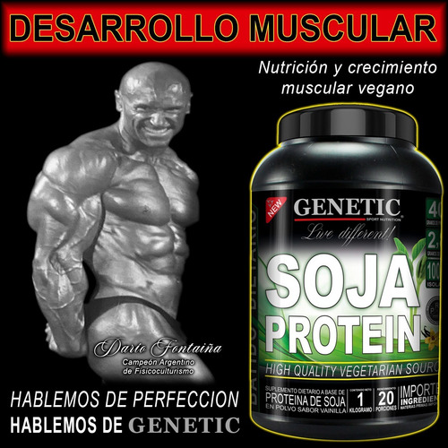 Imagen 4 de 10 de Aumento Masa Muscular Veganos Proteina De Soja 1 Kgs Genetic