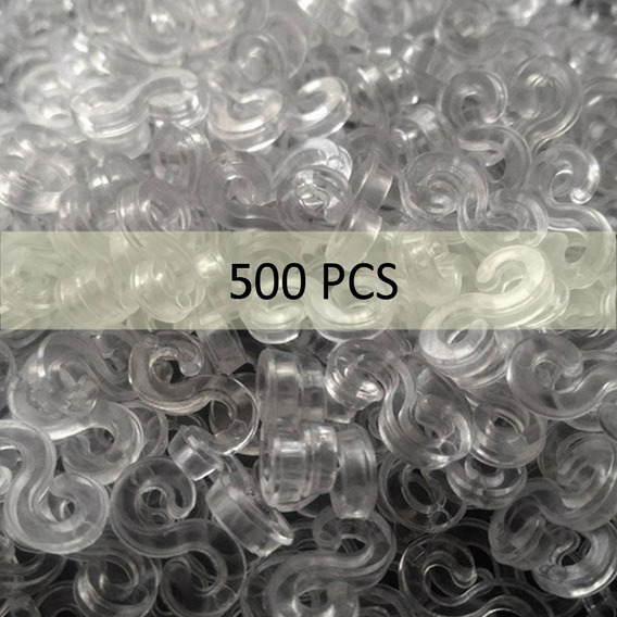 Clips S de 500 Piezas Clips de Bandas de Plástico para Conexión de Brazaletes Telar S Clips Multicolor 