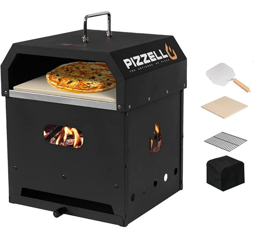 Horno De Pizza Para Exteriores 4 En 1 Color Negro Pizzello