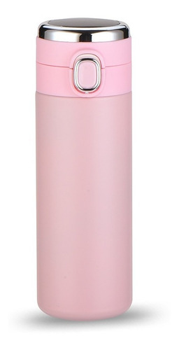 Termo Digital Abre Facil Botella De Agua Inteligente Led 450 Color Rosa