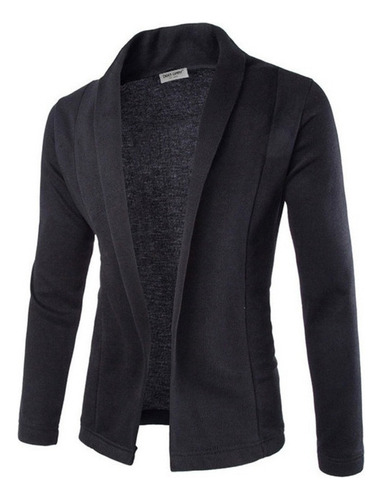 Blazer Masculino, Cárdigan, Manga Comprimida, Corte Ajustado