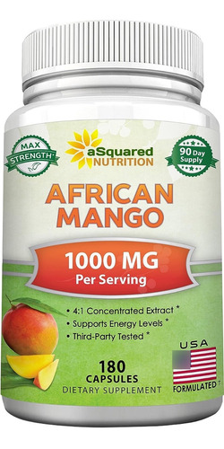 African Mango 100% 180caps Metabolismo Detox Perdida De Peso