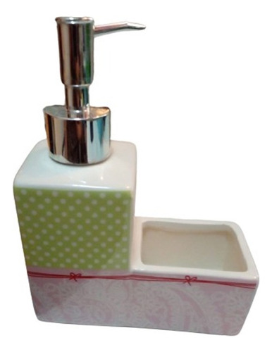 Dispenser Para Detergente De Ceramica Con Porta Esponja