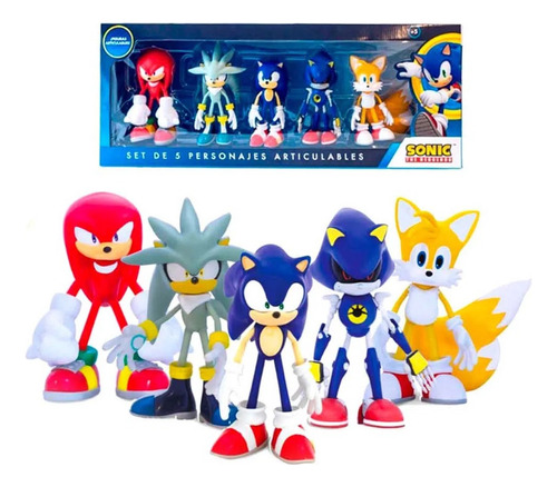 Set De Muñecos Sonic Y Sus Amigos Articulables M5 Amarillo