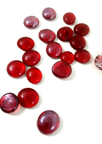 Imagen 2 de 8 de Gemas De Vidrio Color Rojo 30 Unidades Gemas Rojas