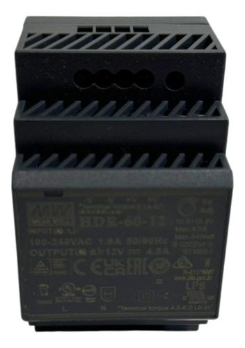 Fuente De Poder 12vdc / 4.5amp Hdr-60-12 - Mean Well -