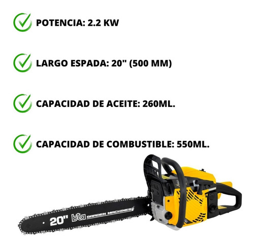 Motosierra a nafta Bta Tools 58cc MX5820P 2.2kW