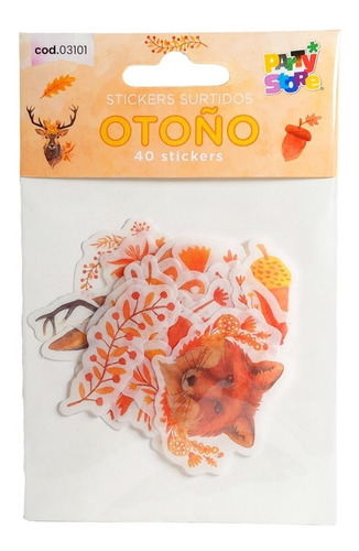 Imagen 2 de 5 de Stickers Bosque Otoño Pack 40 Unidades Ideal Souvenir