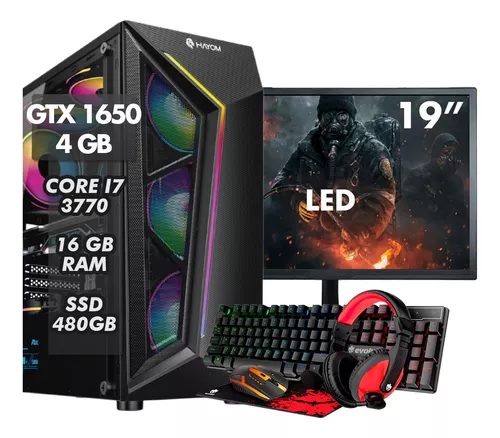 Pc Gamer Completo Intel I7 4 16Gb Gtx 1050Ti 4Gb Ssd 480Gb