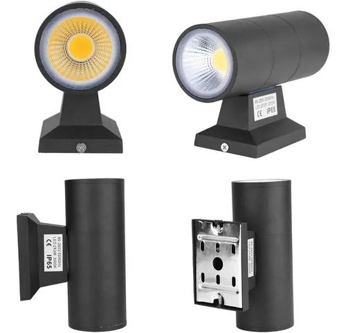 Aplique Led Doble Cilindro Luz Pared Exterior