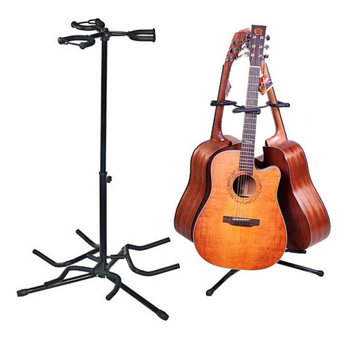Imagen 1 de 8 de Pie Soporte De Guitarra Bajo Plegable Triple Super Reforzado