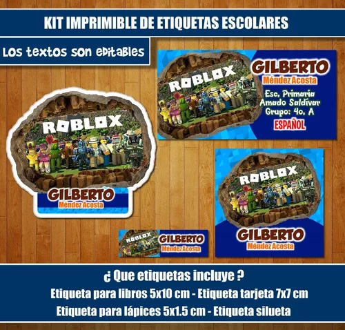 Kit Imprimible Etiquetas Escolares Roblox Mod1 Calcomania Mercado Libre - etiquetas escolares roblox imagenes de roblox para imprimir