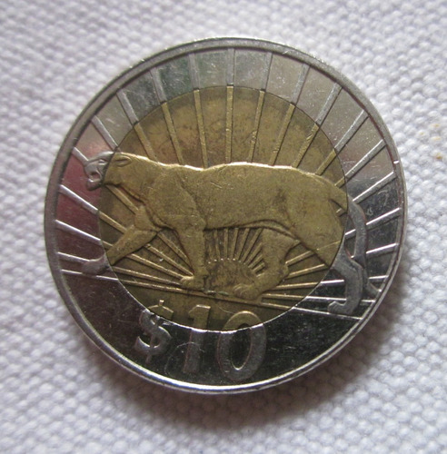Moneda Uruguay 10 Pesos 2011 Error