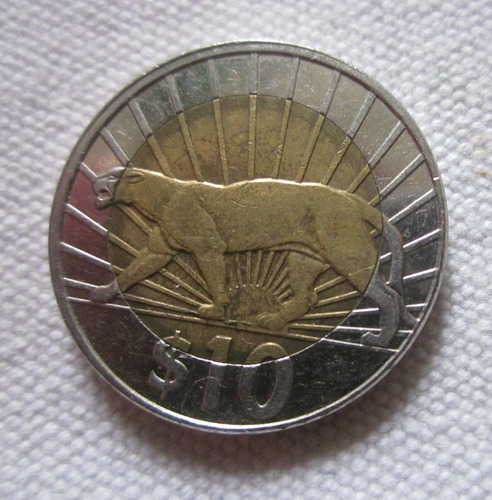 Moneda Uruguay 10 Pesos 2011 Error (Usado)