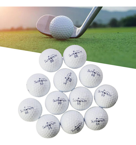 12 Pelotas De Golf Para Práctica De Competición, Pelotas