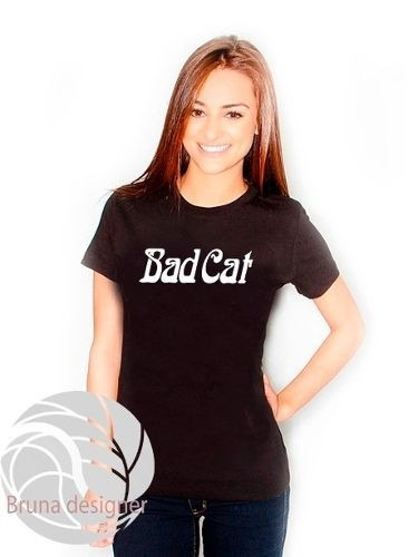Camiseta Feminina Bad Cat - Personalizada