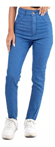 Pantalon Jean Clasico Mujer Elastizado Tiro Medio