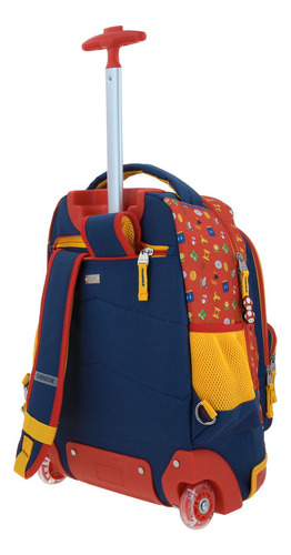 Mochila Mario Bros Onder Primaria Con Carro Mb70511-9 Color Multicolor