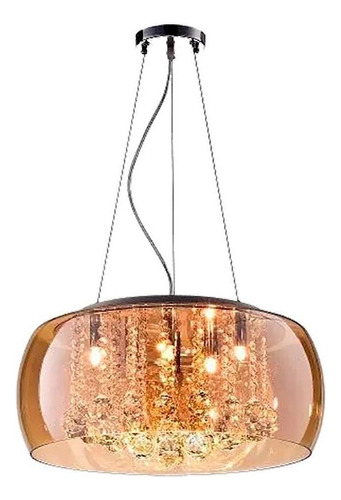 Lustre Pendente Ambar Cristal 40cm Pd002am Bella