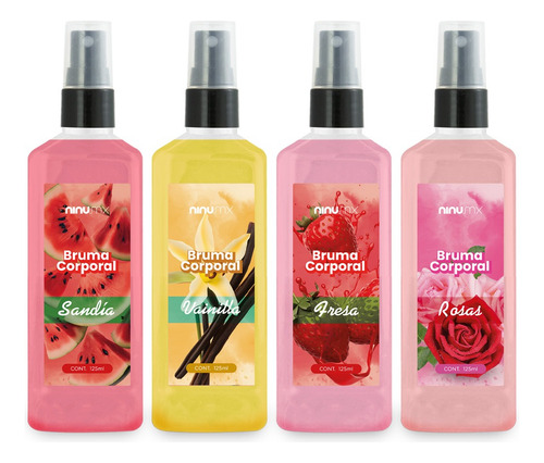 Set 4 Body Mist Ninu 125ml C/u Aroma Para Mujer Volumen De La Unidad 125 Ml
